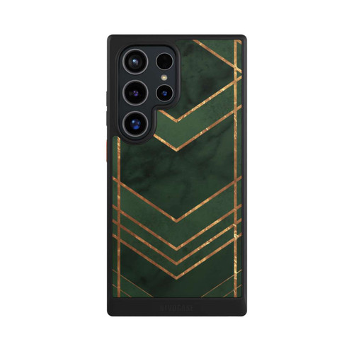 Samsung Galaxy S24 Ultra NIVOcore Dark Green Pattern Golden Stripes