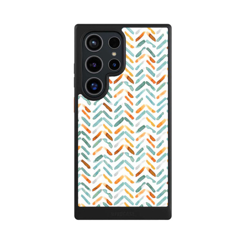Samsung Galaxy S24 Ultra NIVOcore Elegantes Herbstchevron Blau Orange