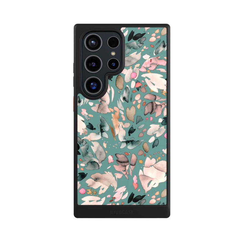 Galaxy S24 Ultra NIVOcore Fleurs abstraites, pétales vert