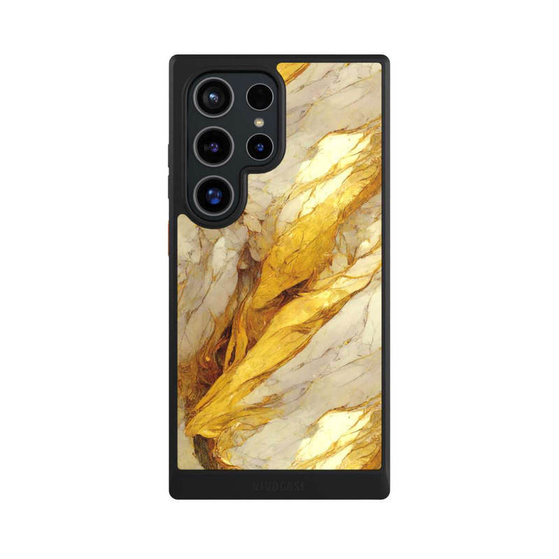 Galaxy S24 Ultra NIVOcore Weiße Marmor-Golddruckschichten
