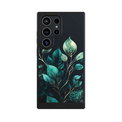 Samsung Galaxy S24 Ultra NIVOcore Grüne Eukalyptus Blätter mit dunklem Hintergrund mit KI