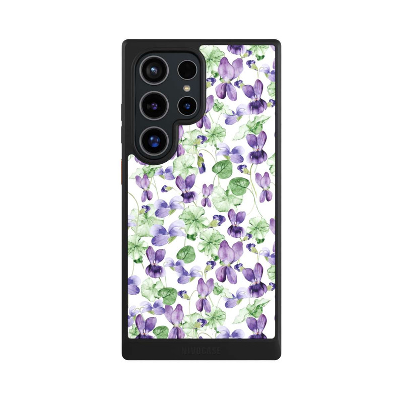 Galaxy S24 Ultra NIVOcore Purple Wildflowers Pattern Watercolor
