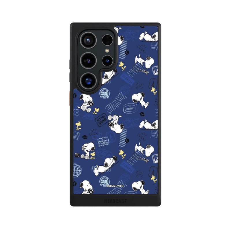 Galaxy S24 Ultra NIVOcore Peanuts Travel Stamps Pattern Blue