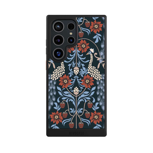 Samsung Galaxy S24 Ultra NIVOcore Vintage Peacock Garden Arts and Crafts Floral Dark