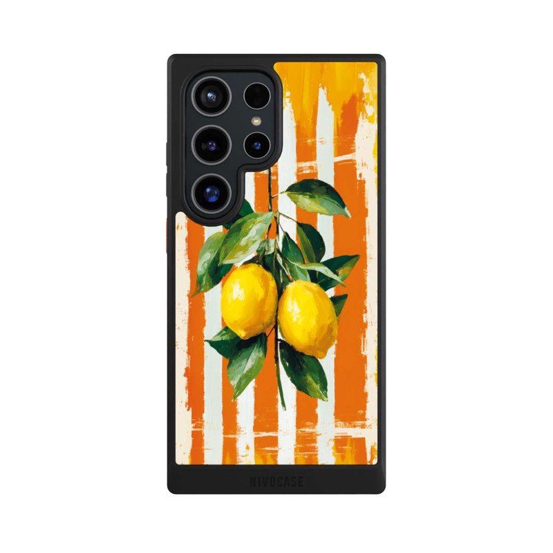 Galaxy S24 Ultra NIVOcore Summer Lemons on Stripes with AI