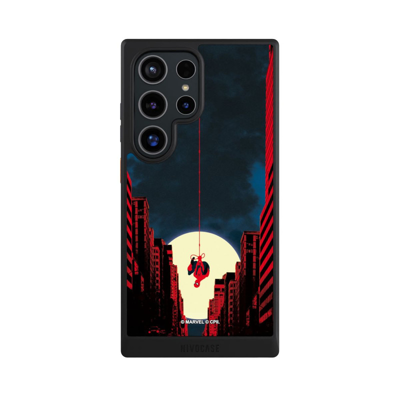 Galaxy S24 Ultra NIVOcore Spider-Man Marvel between Skyscrapers