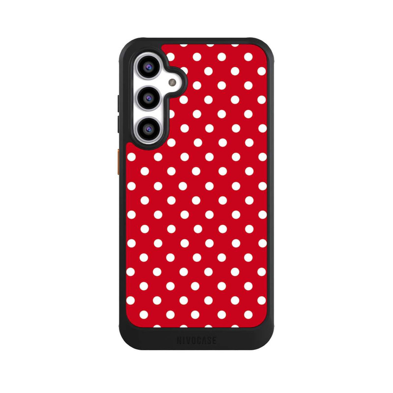 Galaxy S23 FE NIVOcore Confettis Blancs sur Fond Rouge