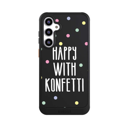 Samsung Galaxy S23 FE NIVOcore Happy with Konfetti White ohne Hintergrund