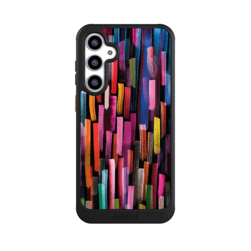 Samsung Galaxy S23 FE NIVOcore Bunte Pinselstriche schwarz
