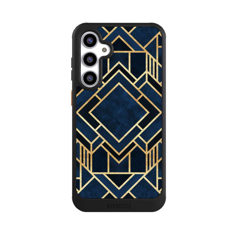 Galaxy S23 FE NIVOcore Kunst Deko Blau Golddruck
