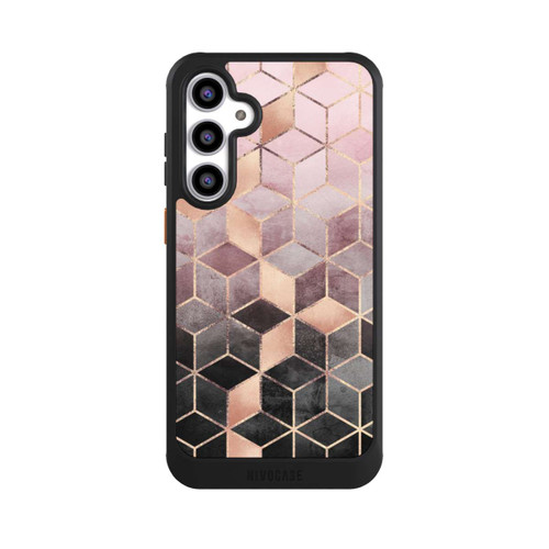 Samsung Galaxy S23 FE NIVOcore Pink-grauer Farbverlauf Würfel Druck