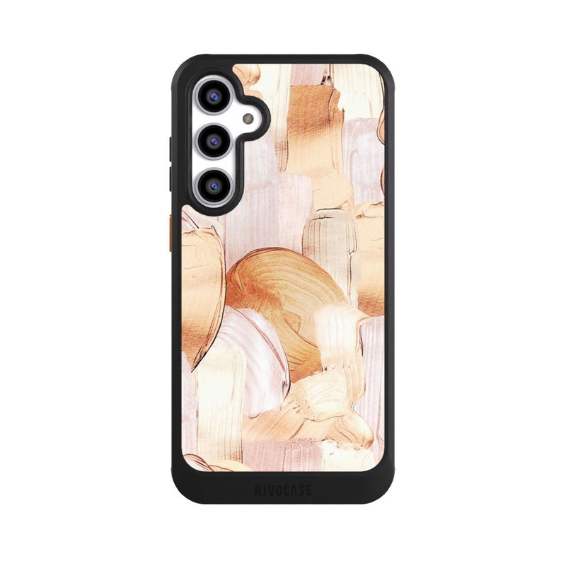 Galaxy S23 FE NIVOcore Motif de pinceau blanc/or