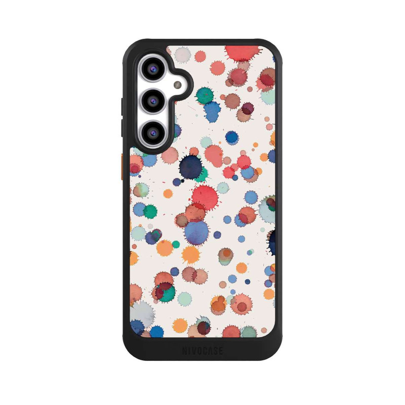 Galaxy S23 FE NIVOcore Gouttes Aquarelle Texture Bleu Jaune