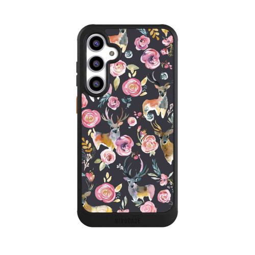 Samsung Galaxy S23 FE NIVOcore Hirsche und Blumen Anthrazit