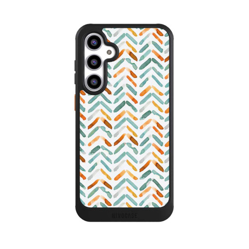 Samsung Galaxy S23 FE NIVOcore Elegantes Herbstchevron Blau Orange