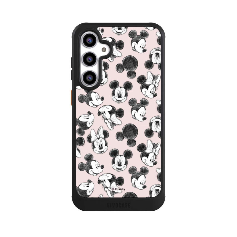 Galaxy S23 FE NIVOcore Minnie & Mickey aux multiples visages rose