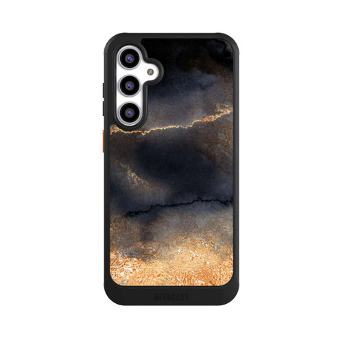 Samsung Galaxy S23 FE NIVOcore Schwarzer Marmor Goldstaub Look