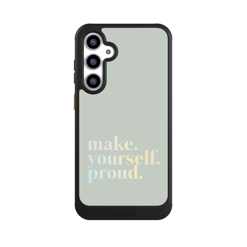 Galaxy S23 FE NIVOcore Make Yourself Proud Zitat-Minze und Farbverlauf