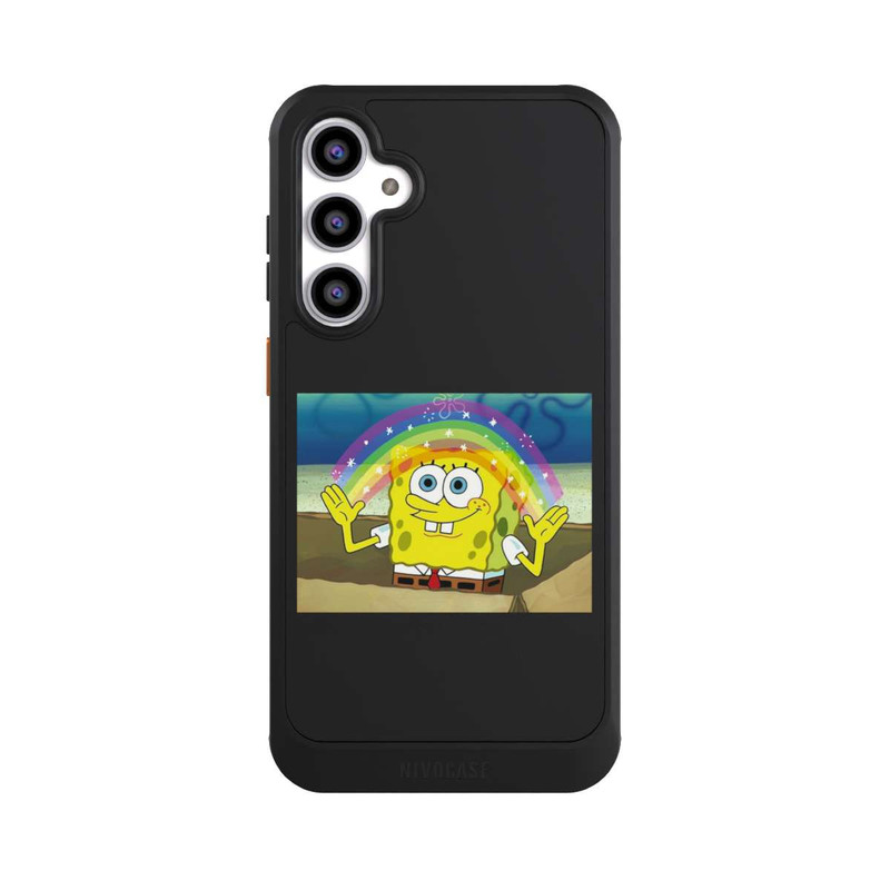 Galaxy S23 FE NIVOcore Spongebob - Regenbogen Meme transparent