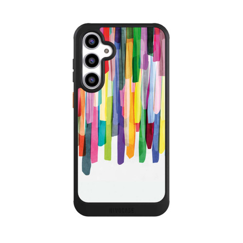 Samsung Galaxy S23 FE NIVOcore Bunte Streifen Weißer Hintergrund