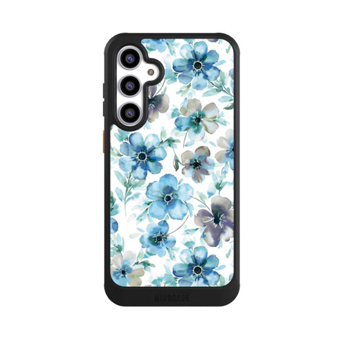 Samsung Galaxy S23 FE NIVOcore Blaues Blumenmuster Trendy