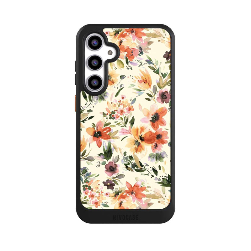Galaxy S23 FE NIVOcore Fleurs artistiques d'été Ivoire
