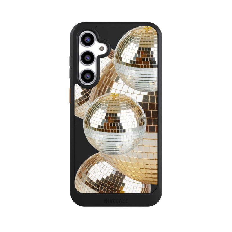 Galaxy S23 FE NIVOcore Discokugel Gold Transparent mit KI
