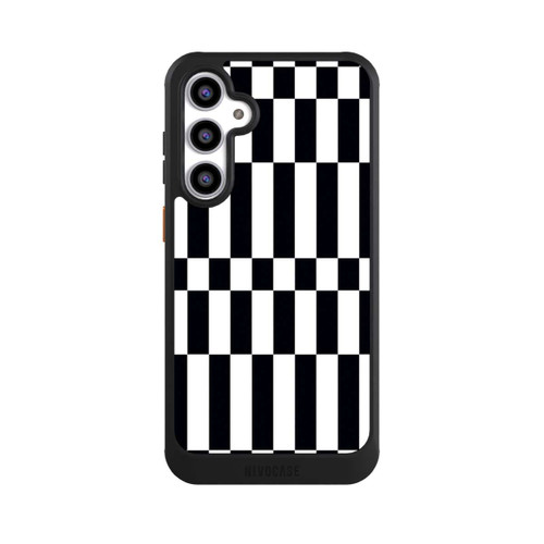 Samsung Galaxy S23 FE NIVOcore Checked Abstract Bold Black and White Color Block