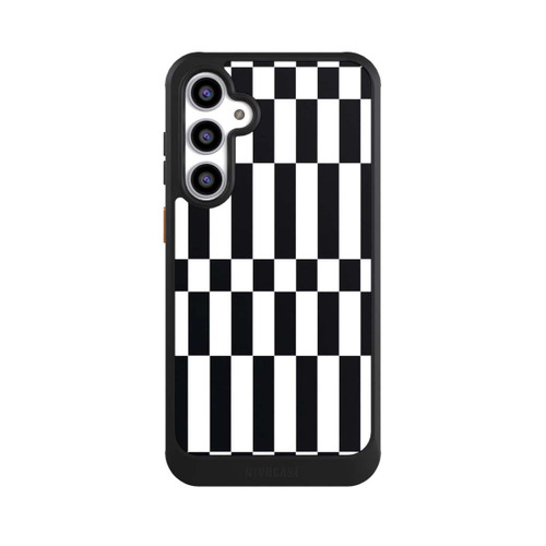 Samsung Galaxy S23 FE NIVOcore Checked Abstract Bold Black and White Color Block