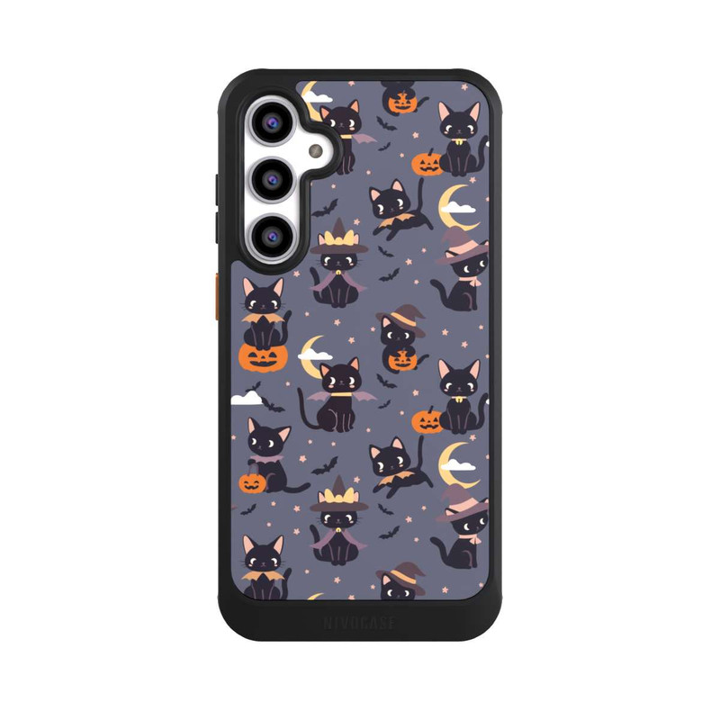 Galaxy S23 FE NIVOcore Cute Halloween Witch Cats and Pumpkins