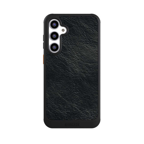 Samsung Galaxy S23 FE NIVOcore Schwarzer Lederlook Hintergrund