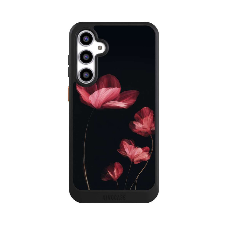 Galaxy S23 FE NIVOcore Burgunder Blüten schwarz