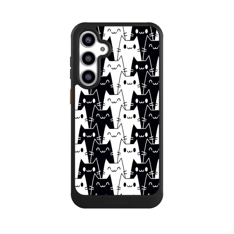 Galaxy S23 FE NIVOcore Katzentapete Schwarz Weiß