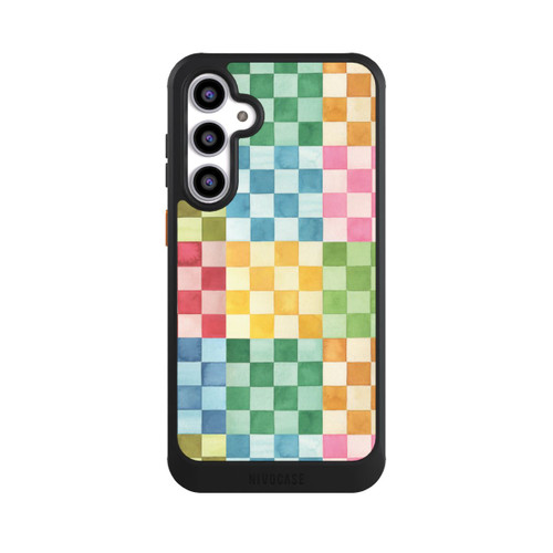 Samsung Galaxy S23 FE NIVOcore Checkerboard Watercolor Chess Geometric Red
