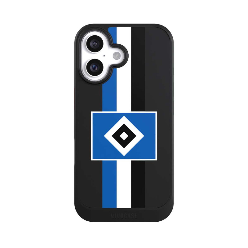 iPhone 16 NIVOcore HSV Streifen - Blau-Weiß-Schwarz - ohne Hintergrund