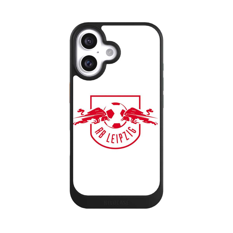 iPhone 16 NIVOcore Rotes RB Leipzig Logo auf Weiß