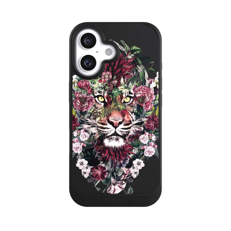 iPhone 16 NIVOcore Floraler Tiger ohne Hintergrund