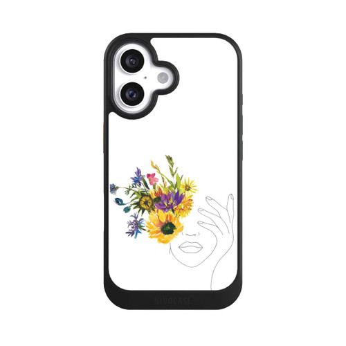 Apple iPhone 16 NIVOcore Line Art Frau Sonnenblumen