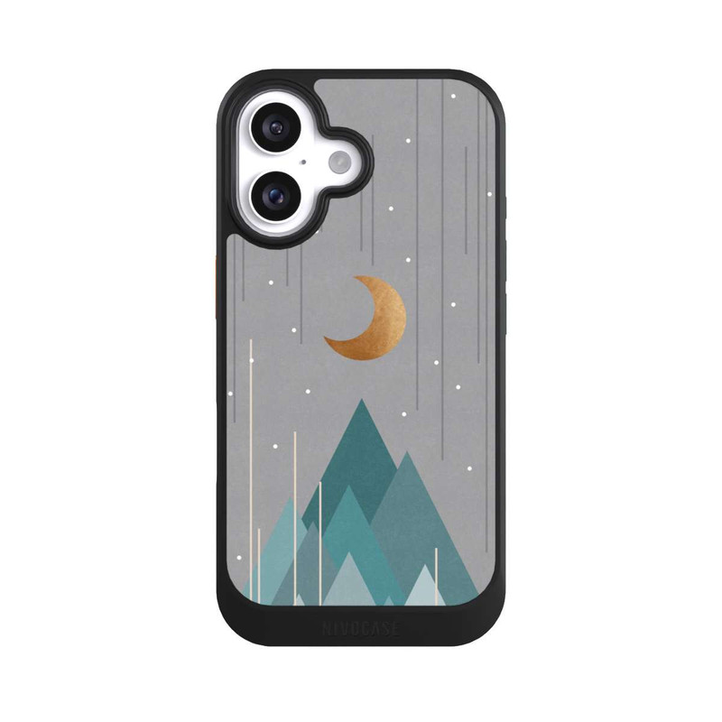 iPhone 16 NIVOcore Mond & Berge Mintgrün