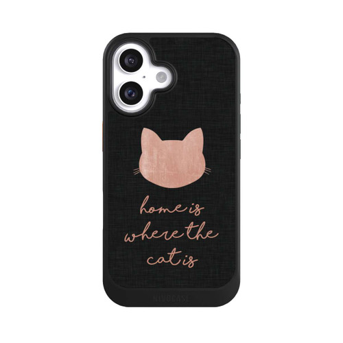  NIVOcore Home Is Where The Cat Is - Rosa auf Schwarz 
