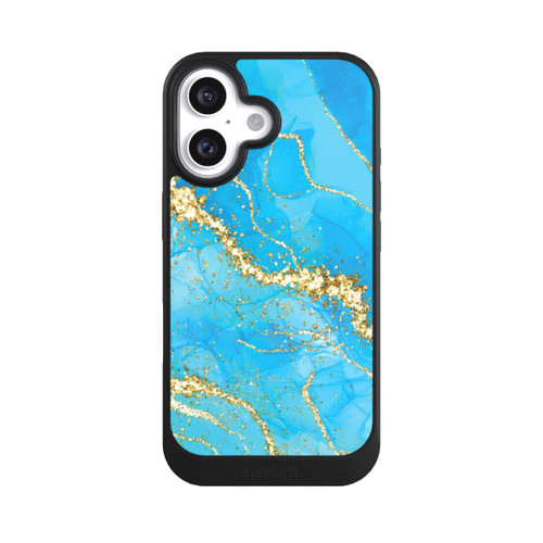 Apple iPhone 16 NIVOcore Türkis-goldene Tapete
