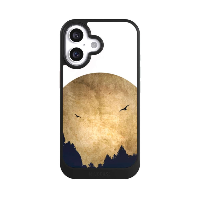 iPhone 16 NIVOcore Zwei Vögel vor Mond