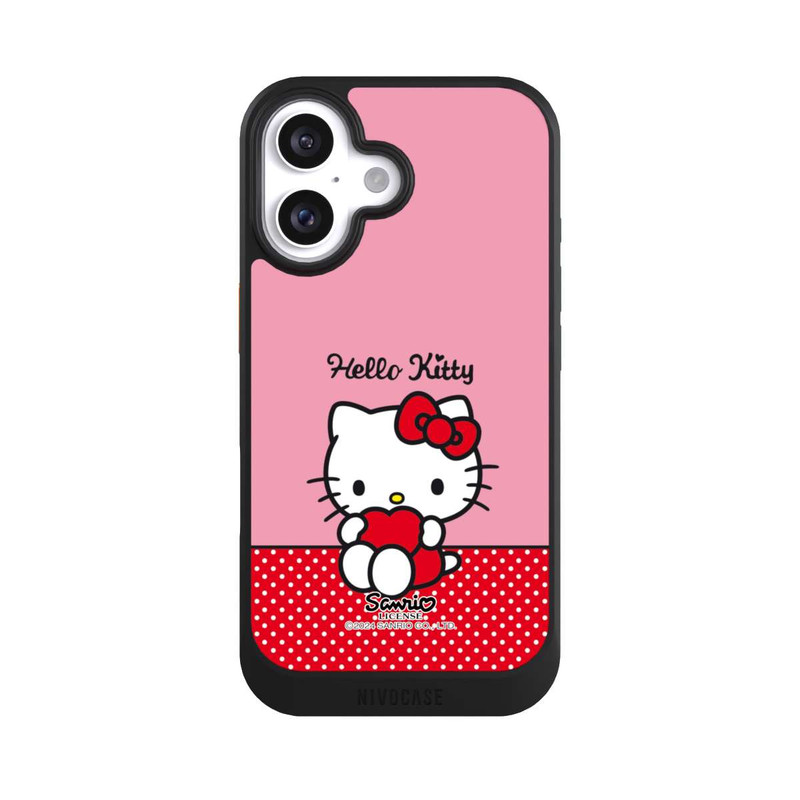 iPhone 16 NIVOcore Hello Kitty sitzend mit Herz
