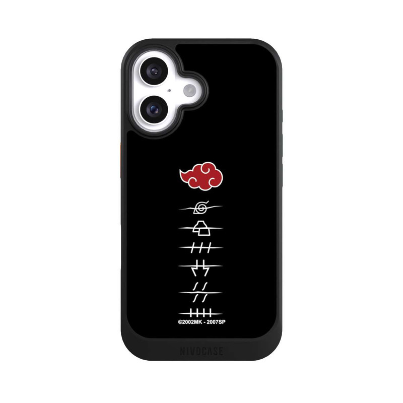 iPhone 16 NIVOcore Akatsuki Mitgliedssymbole Schwarz