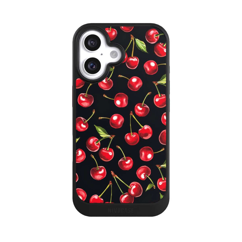 iPhone 16 NIVOcore Cherry Pattern Black with AI