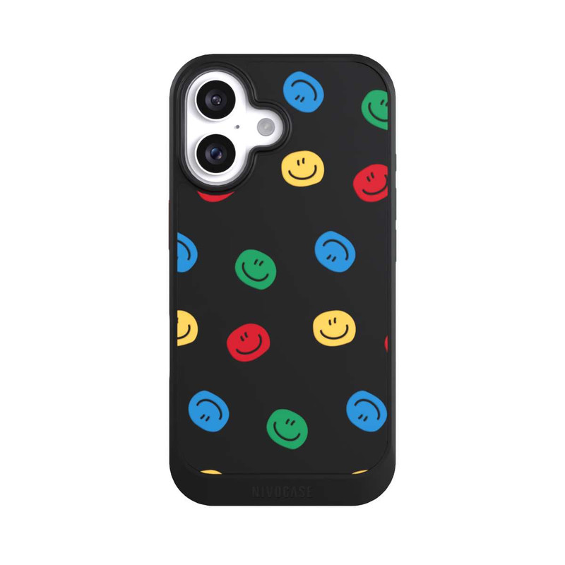 iPhone 16 NIVOcore Smile Muster Bunt