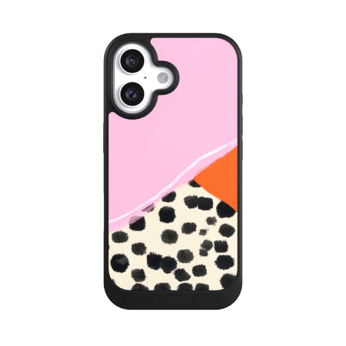 Apple iPhone 16 NIVOcore Pink and Orange Modern Art with Dots