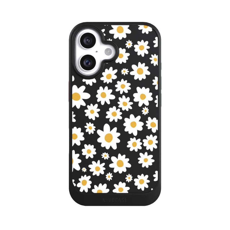 iPhone 16 NIVOcore Daisy Flower Seamless Pattern Transparent