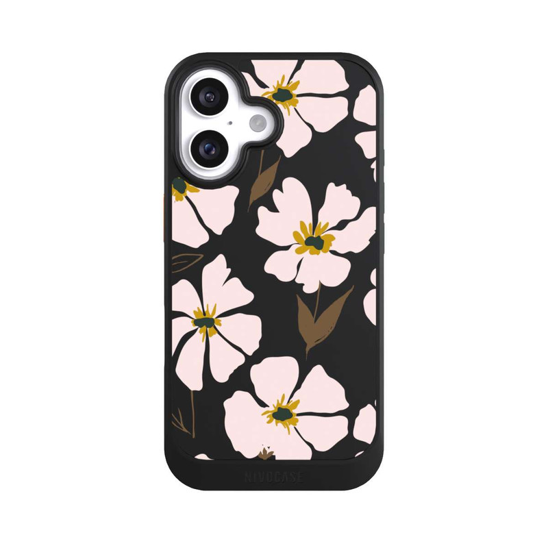 iPhone 16 NIVOcore Simple Pastell Flowers Rose Transparent