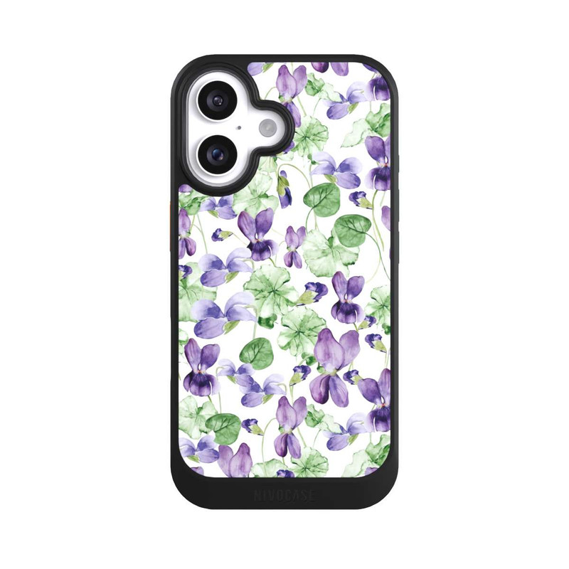iPhone 16 NIVOcore Purple Wildflowers Pattern Watercolor